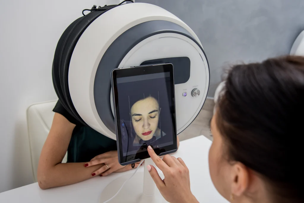 Professionelle Hautanalyse mit digitalem Scanner